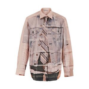 Acne Studios Men Pink Shirt With Collar And Long Sleeves In Fabric